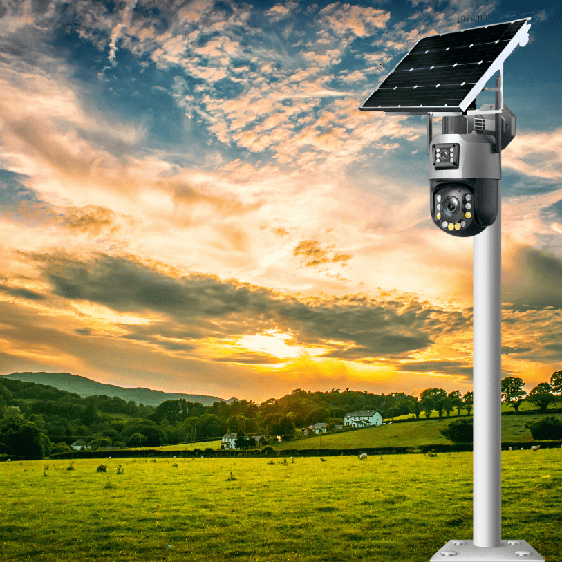 Merchills 4G Solar PTZ CCTV Camera – Dual-Lens, Auto-Tracking, 24/7 Video Monitoring, NAS-Ready Outdoor Security for Farms, Airports & Highways with 3-Year Warranty